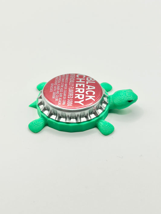 Black Cherry Soda (Vintage) - Bottle Cap Magnet Turtle