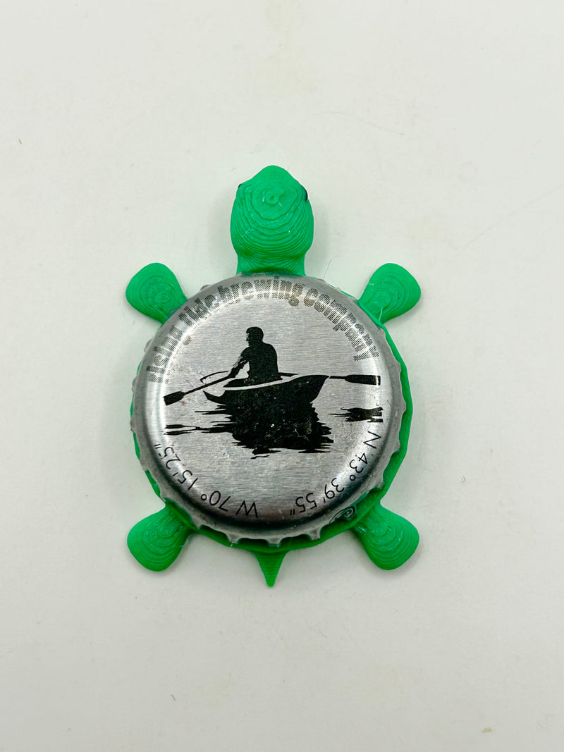 Rising Tide Brewing - Bottle Cap Magnet Turtle Shell Shocked Art
