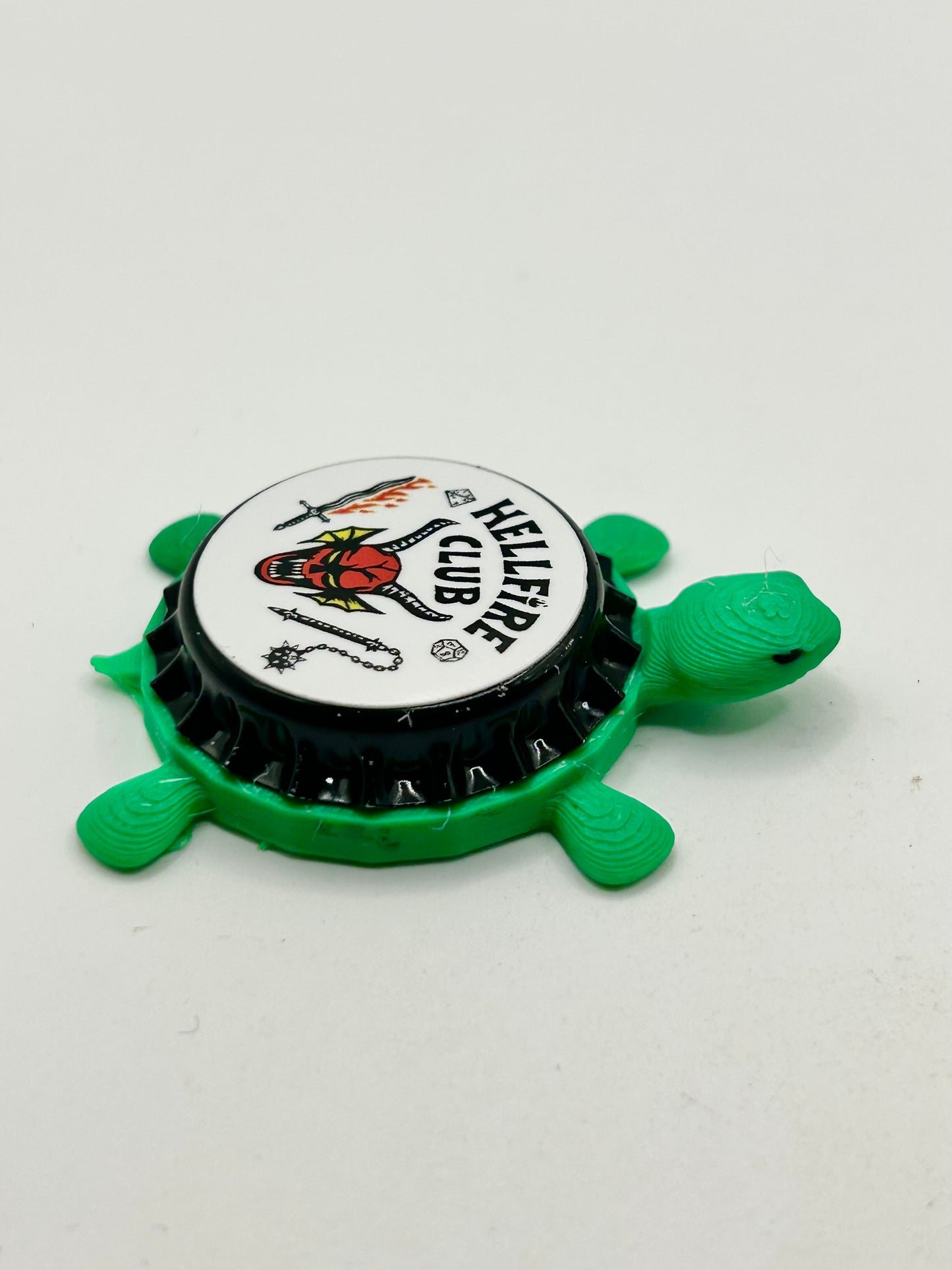 Hellfire Club | Stranger Things - Bottle Cap Magnet Turtle Shell Shocked Art