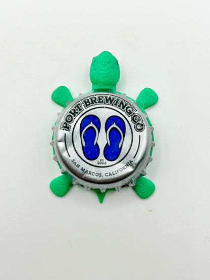 Port Brewing - Bottle Cap Magnet Turtle Shell Shocked Art