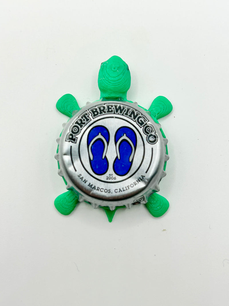Port Brewing - Bottle Cap Magnet Turtle Shell Shocked Art