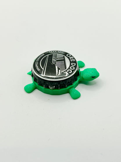 Ore Dock Brewing - Bottle Cap Magnet Turtle Shell Shocked Art