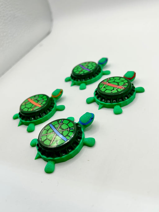 Cowabunga! TMNT Complete Set - Bottle Cap Magnet Turtle Shell Shocked Art