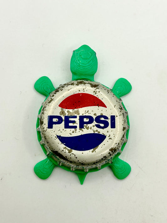 Pepsi (Vintage) - Bottle Cap Magnet Turtle Shell Shocked Art