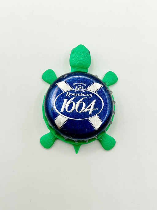 Kronenbourg 1664 (Blue) - Bottle Cap Magnet Turtle Shell Shocked Art