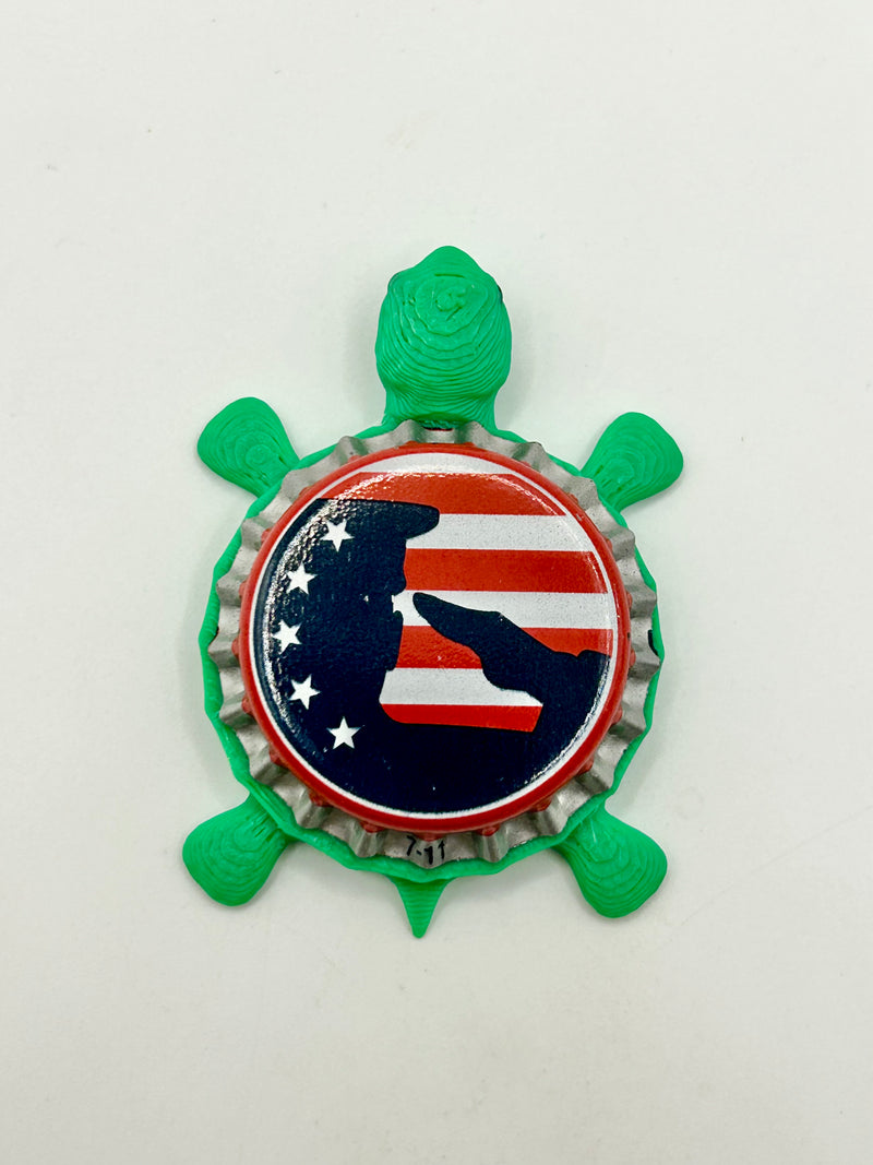 Fifty Back Brewing - Bottle Cap Magnet Turtle Shell Shocked Art