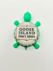 Goose Island Craft Sodas - Bottle Cap Magnet Turtle Shell Shocked Art