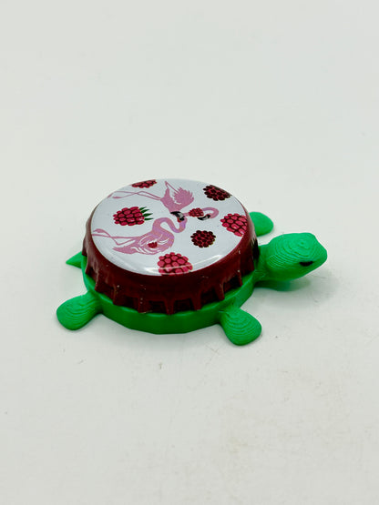 Flamingo Fruit Fight Raspberry Ale (Bell’s Beer) - Bottle Cap Magnet Turtle Shell Shocked Art