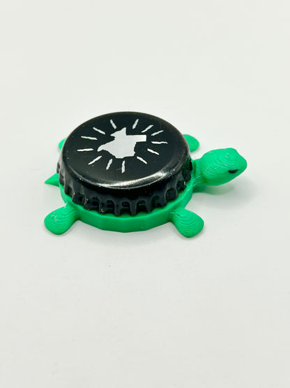 Saint Arnold Brewing (Black with White State) - Bottle Cap Magnet Turtle Shell Shocked Art