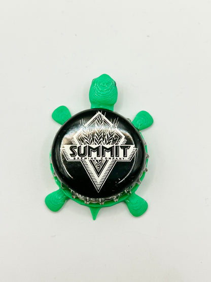 Summit Brewing (Black) - Bottle Cap Magnet Turtle Shell Shocked Art