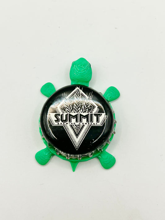 Summit Brewing (Black) - Bottle Cap Magnet Turtle