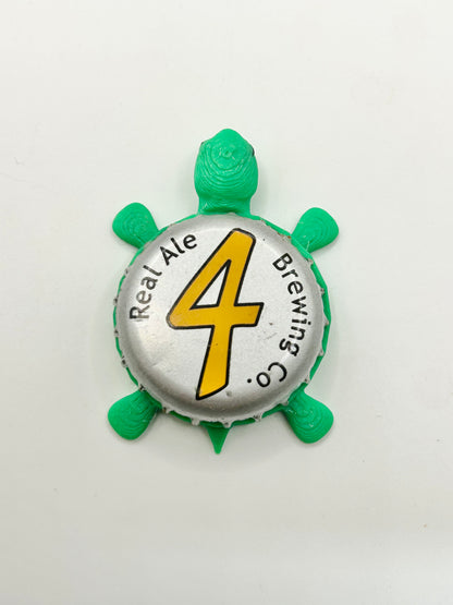 Real Ale Brewing (Number 4) - Bottle Cap Magnet Turtle Shell Shocked Art