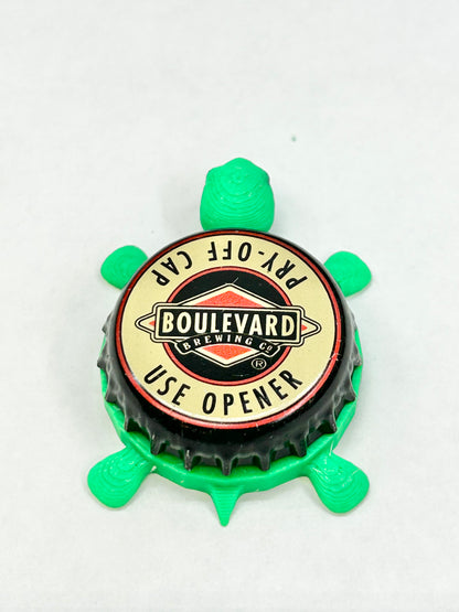 Boulevard Brewing (Pry Off Text) - Bottle Cap Magnet Turtle Shell Shocked Art