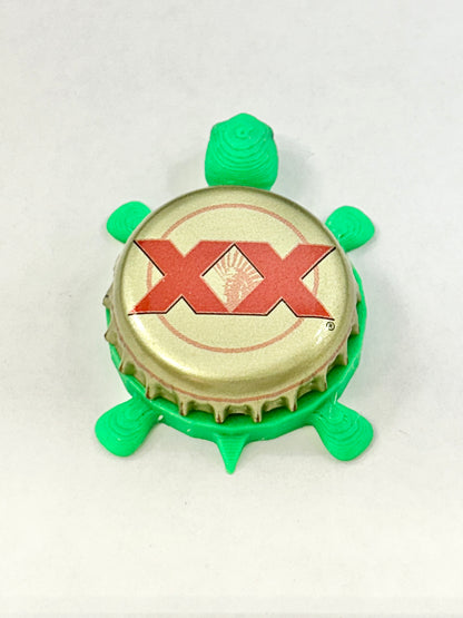 Dos Equis (Gold Border) - Bottle Cap Magnet Turtle Shell Shocked Art