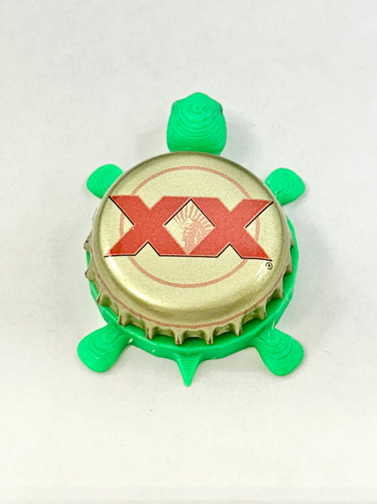 Dos Equis (Gold Border) - Bottle Cap Magnet Turtle