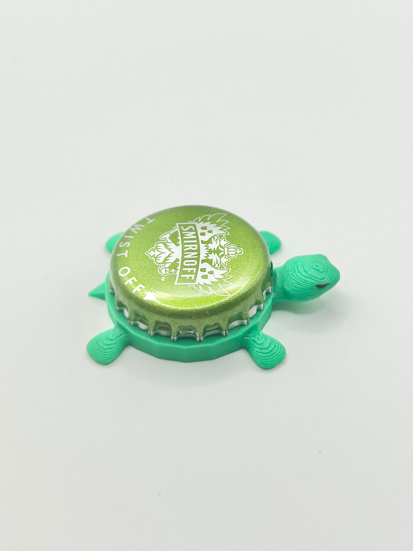 Smirnoff (Green) - Bottle Cap Magnet Turtle