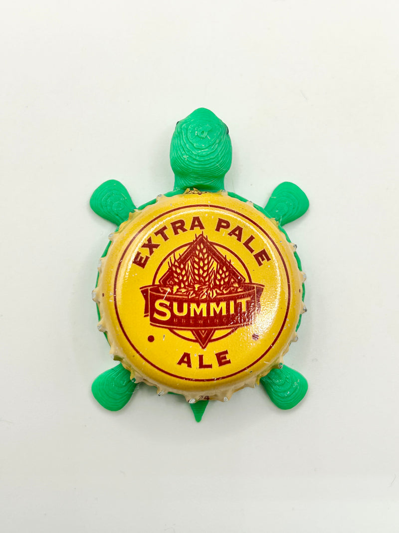 Summit Extra Pale Ale - Bottle Cap Magnet Turtle Shell Shocked Art