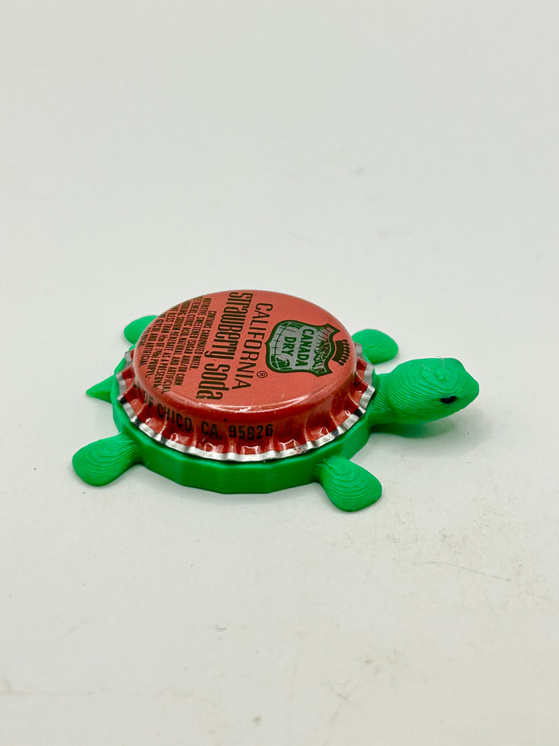 Canada Dry Strawberry Soda (Vintage) - Bottle Cap Magnet Turtle (Copy) Shell Shocked Art