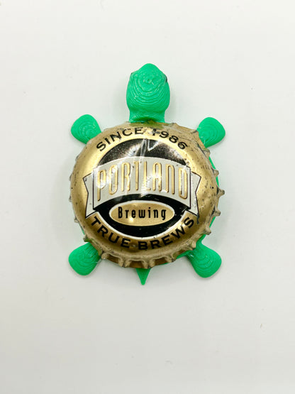 Portland Brewing - Bottle Cap Magnet Turtle Shell Shocked Art