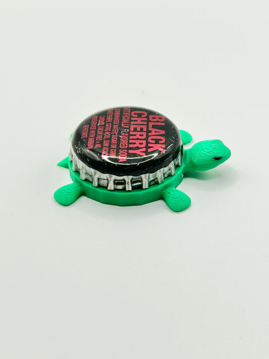 Black Cherry Soda - Bottle Cap Magnet Turtle
