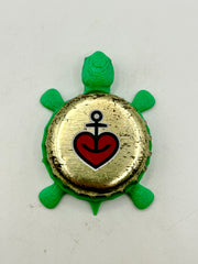 Astra Beer - Bottle Cap Magnet Turtle Shell Shocked Art