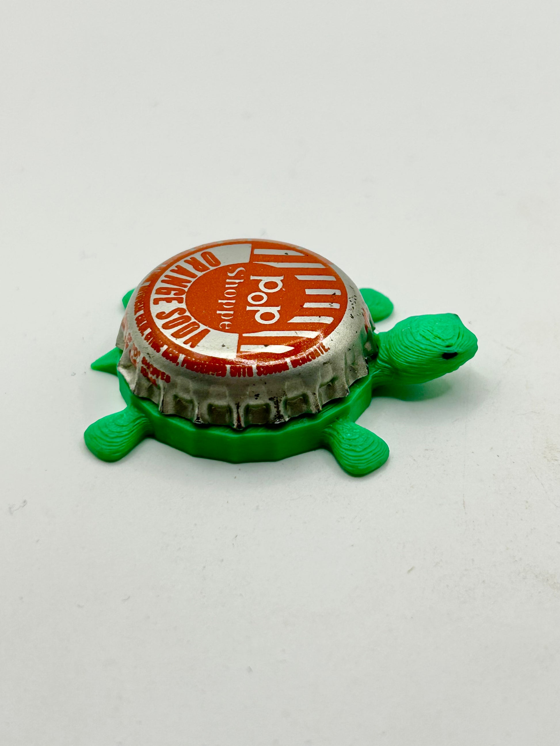The Pop Shoppe Orange Soda - Bottle Cap Magnet Turtle Shell Shocked Art