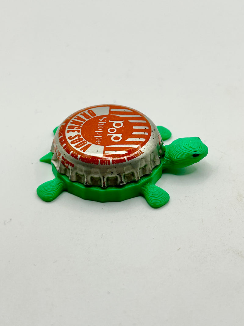 The Pop Shoppe Orange Soda - Bottle Cap Magnet Turtle Shell Shocked Art