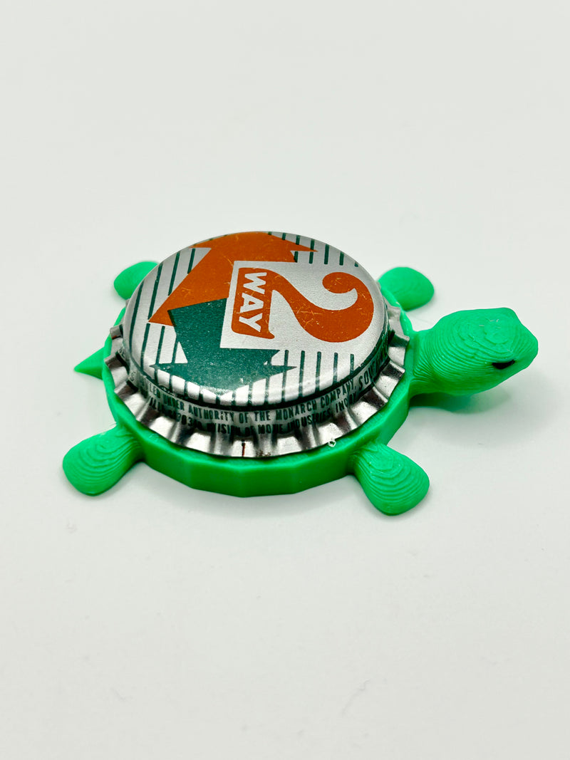 2 Way Soda - Bottle Cap Magnet Turtle Shell Shocked Art