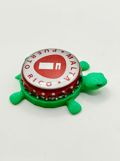 Malta India (Non-Alcoholic) - Bottle Cap Magnet Turtle Shell Shocked Art