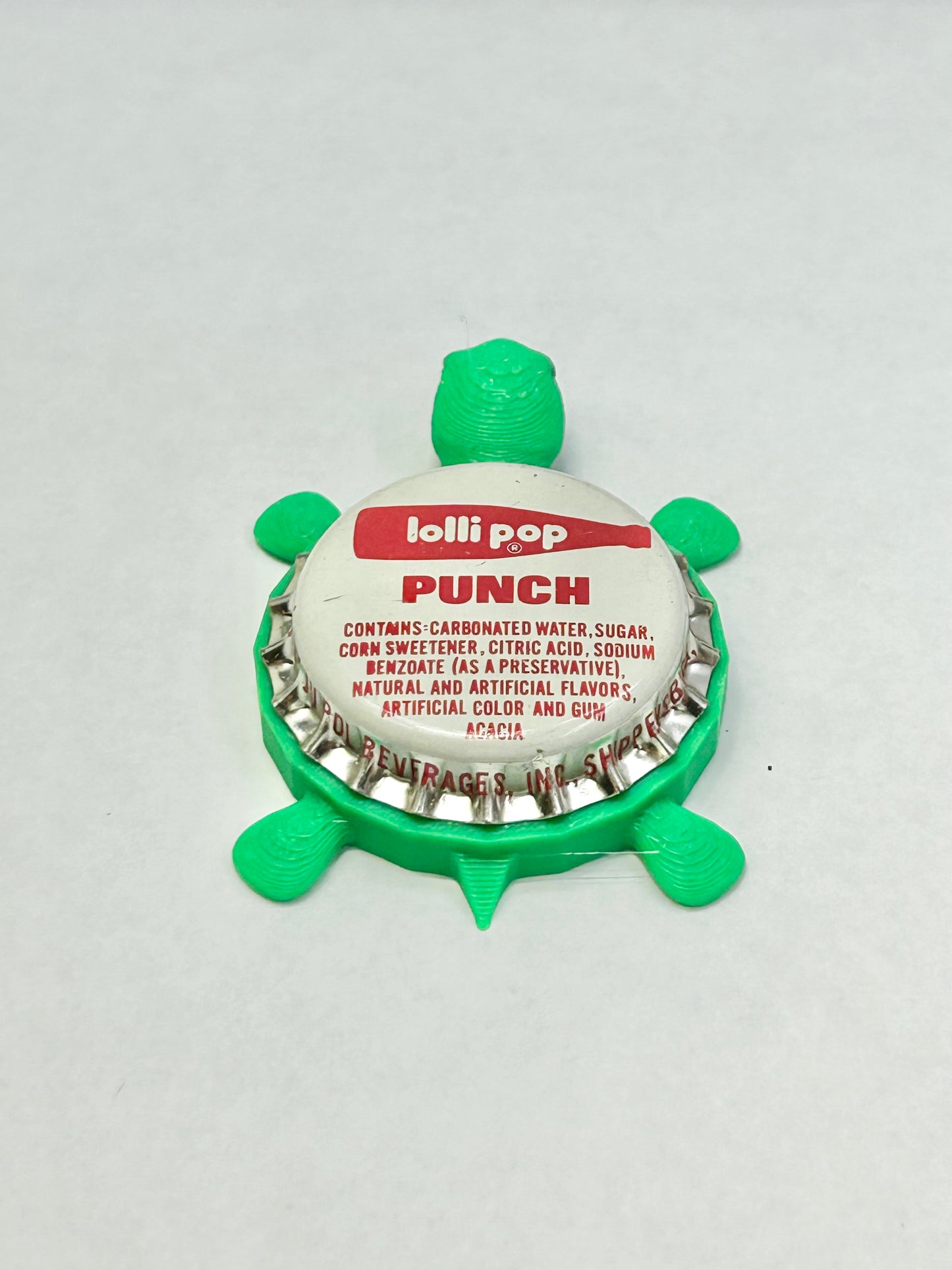 Lollipop Punch Soda (Vintage) - Bottle Cap Magnet Turtle