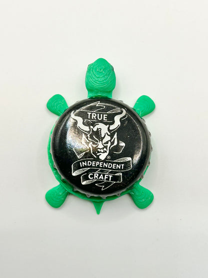 Stone True Independent Craft (Black) - Bottle Cap Magnet Turtle Shell Shocked Art