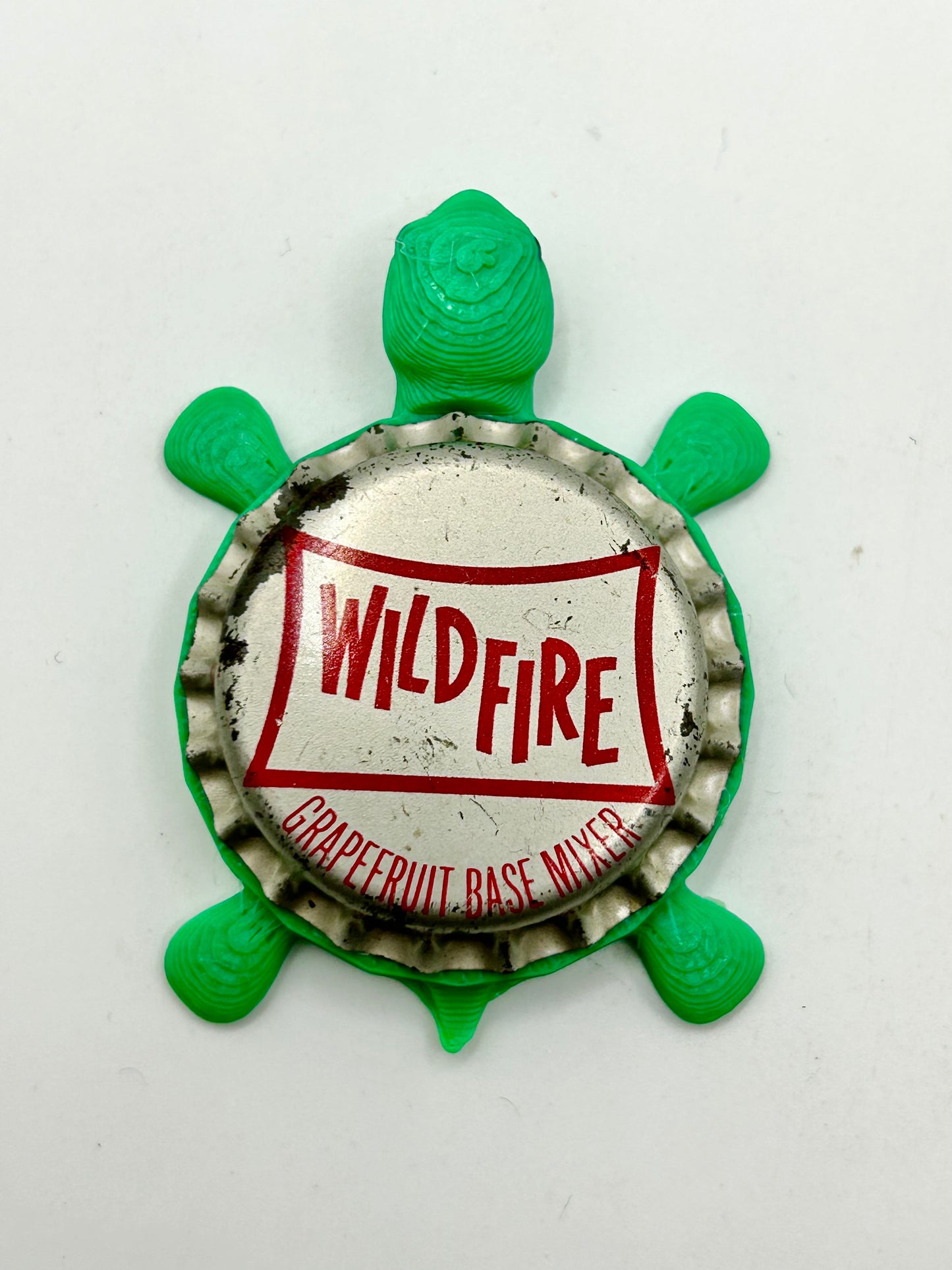 Wildfire Grapefruit Mixer - Bottle Cap Magnet Turtle Shell Shocked Art