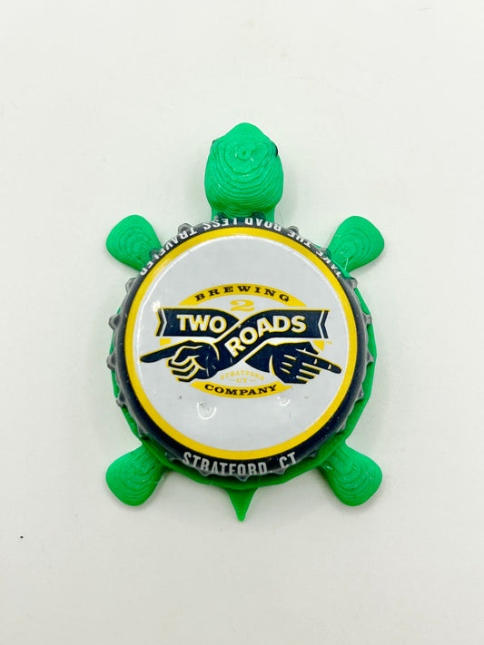 Two Roads Brewing - Bottle Cap Magnet Turtle