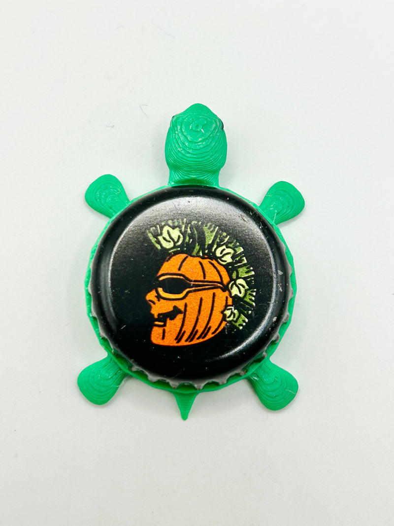 Shock Top Pumpkin Head - Bottle Cap Magnet Turtle Shell Shocked Art
