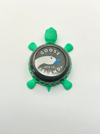 Goose Island (Blue Beak) - Bottle Cap Magnet Turtle Shell Shocked Art