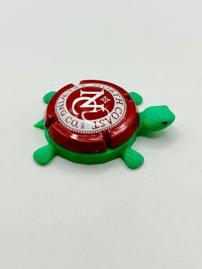 North Coast Brewing Co (Red - Cork Cage Cap) - Bottle Cap Magnet Turtle Shell Shocked Art