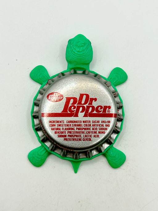 Dr Pepper Soda (Vintage, Red Line) - Bottle Cap Magnet Turtle Shell Shocked Art