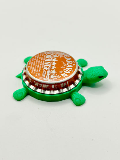Caravan’s Orange Soda - Bottle Cap Magnet Turtle Shell Shocked Art
