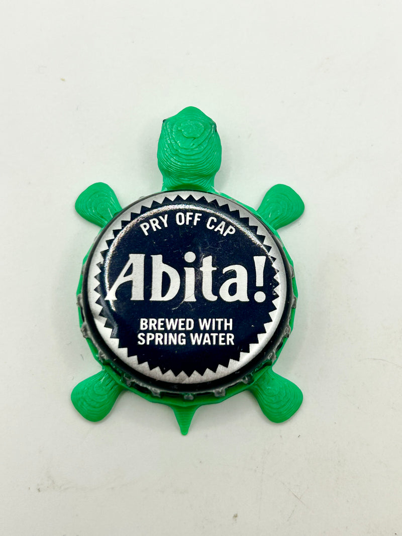 Abita Beer (Silver & Dark Gray) - Bottle Cap Magnet Turtle Shell Shocked Art