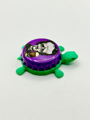 Edgar Allan Poe (Purple) - Raven Brewery - Bottle Cap Magnet Turtle Shell Shocked Art