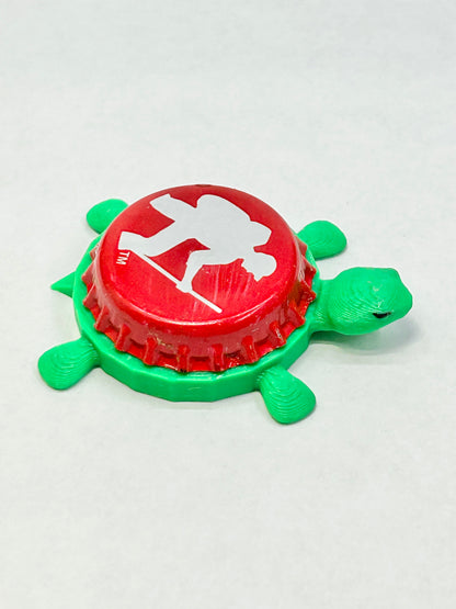 Long Trail Brewing - Bottle Cap Magnet Turtle Shell Shocked Art