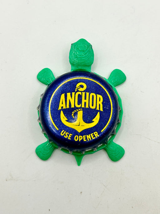 Anchor Brewing (Dark Blue & Yellow) - Bottle Cap Magnet Turtle Shell Shocked Art