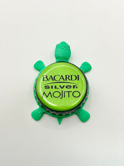 Bacardi Silver Mojito - Bottle Cap Magnet Turtle Shell Shocked Art
