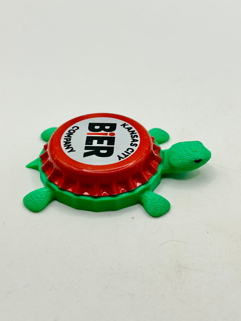 Kansas City Bier Co (Red) - Bottle Cap Magnet Turtle Shell Shocked Art