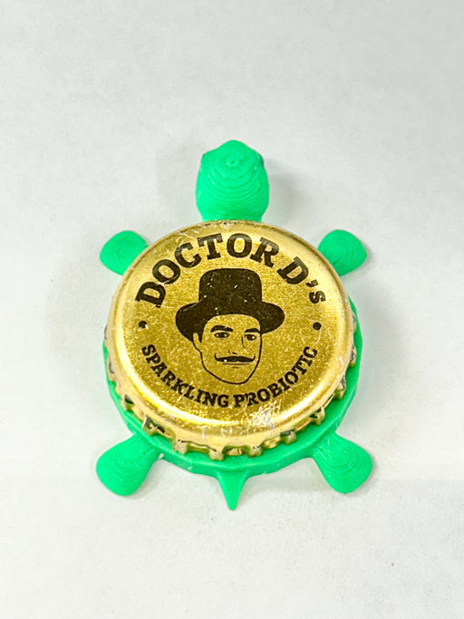 Doctor D’s Sparkling Probiotic - Bottle Cap Magnet Turtle Shell Shocked Art