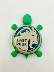 East Rock Brewing - Bottle Cap Magnet Turtle Shell Shocked Art