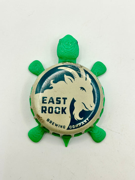 East Rock Brewing - Bottle Cap Magnet Turtle Shell Shocked Art
