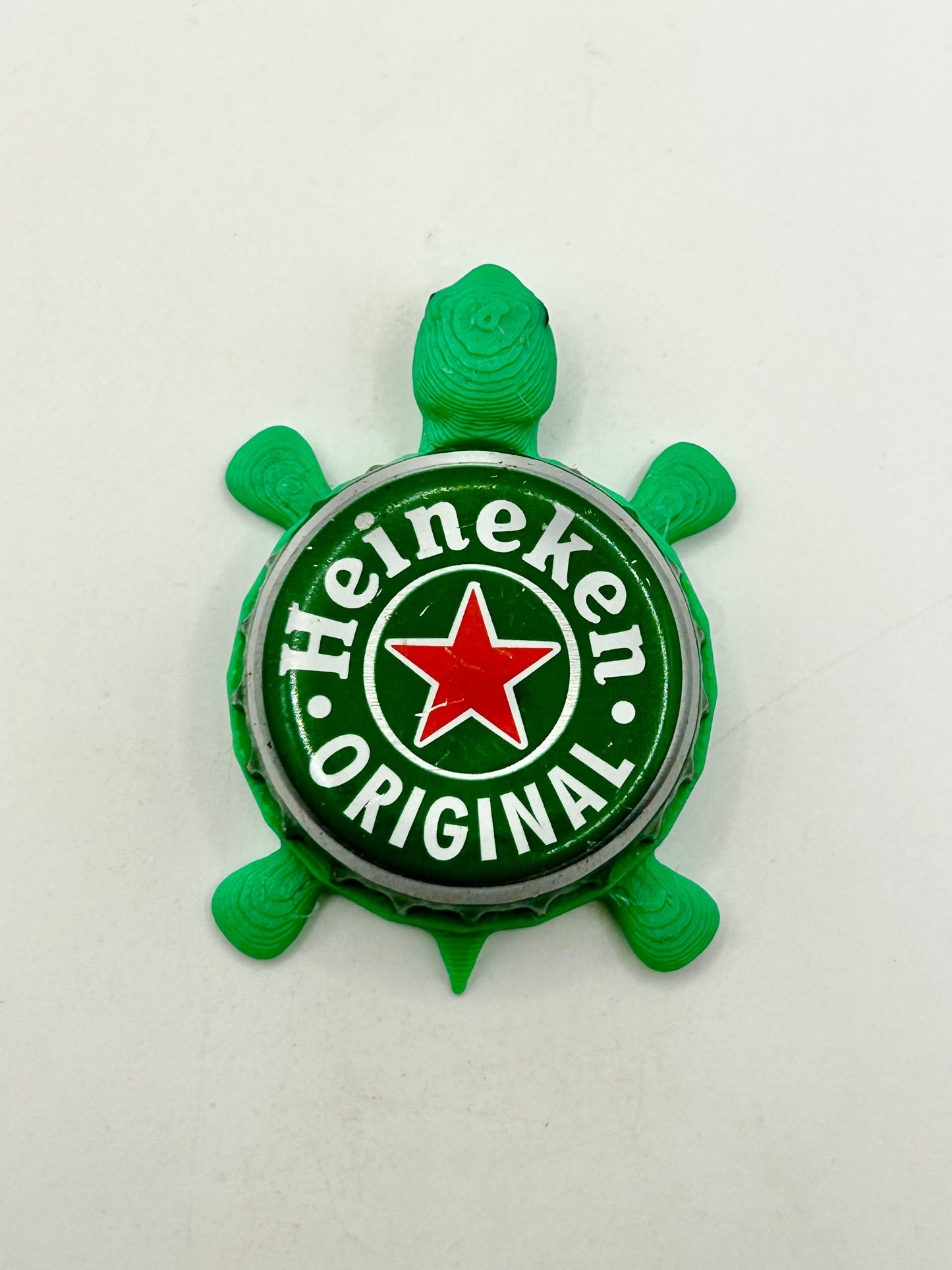 Heineken Original (Green) - Bottle Cap Magnet Turtle Shell Shocked Art
