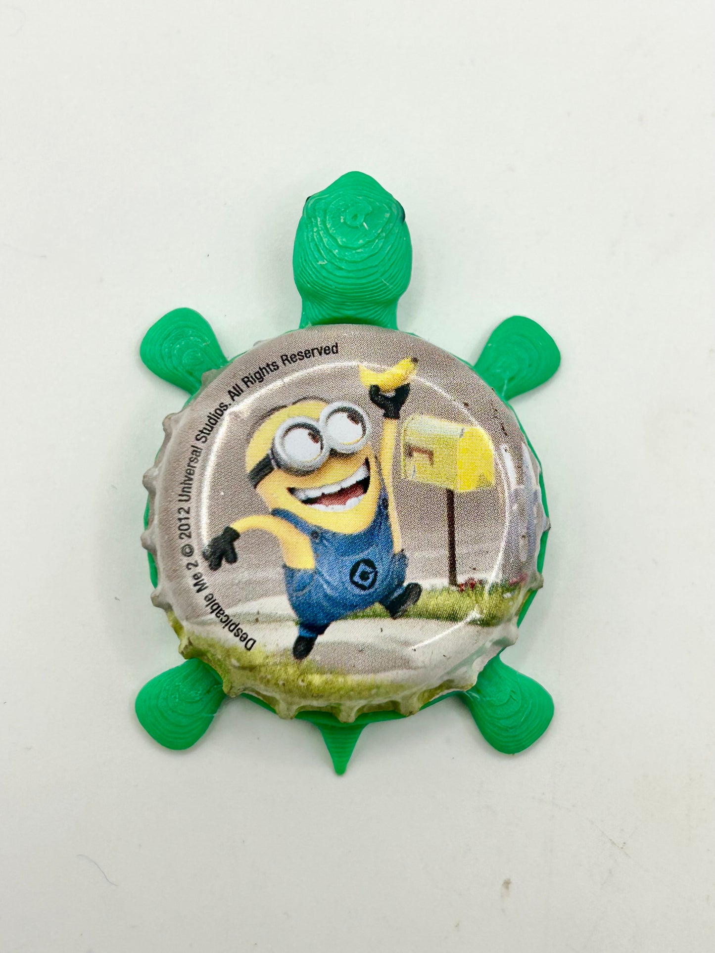 Minion (Despicable Me) - Bottle Cap Magnet Turtle Shell Shocked Art