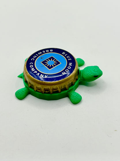 Blue Moon (Diamond - Vintage) - Bottle Cap Magnet Turtle Shell Shocked Art